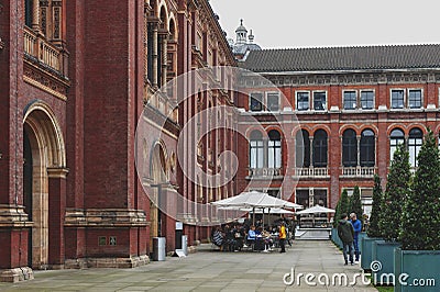 The John Madejski Garden at internal courtyard of Victoria and Albert Museum, world`s largest museum of decorative arts and design Editorial Stock Photo